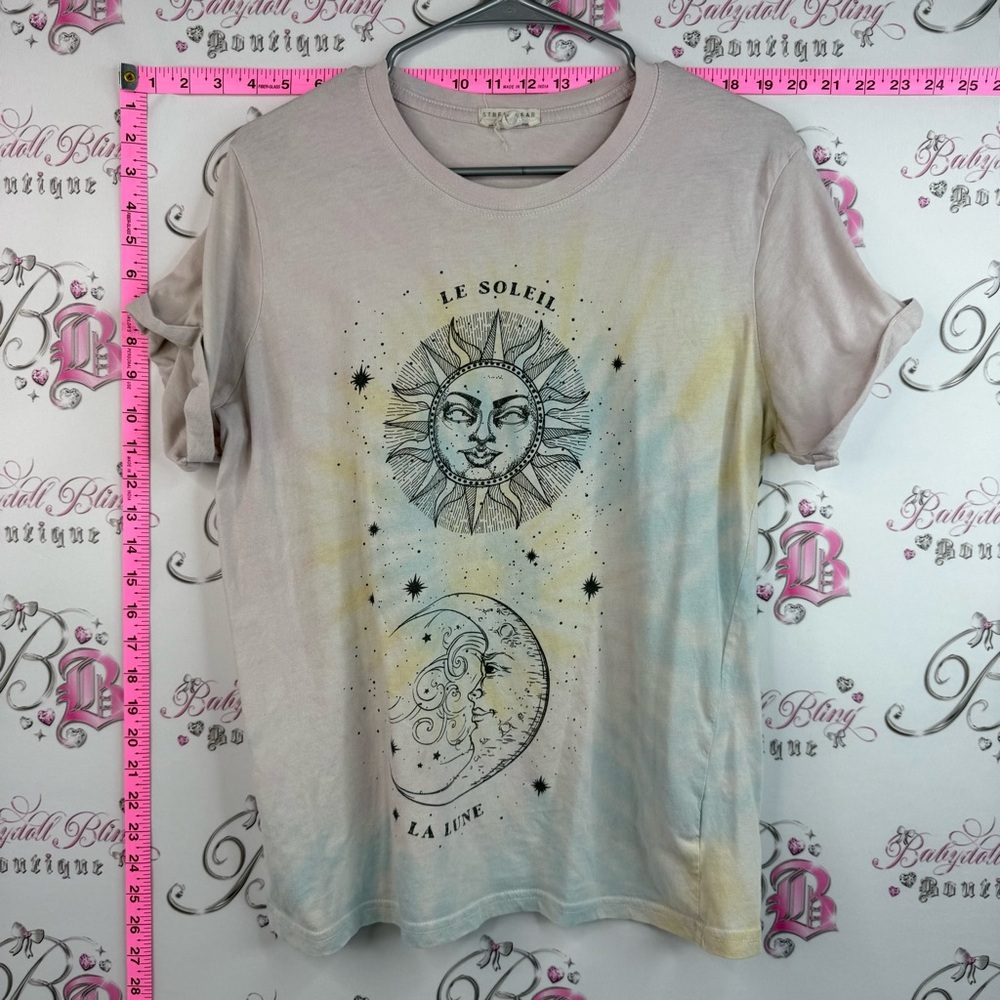 Streetwear Society T-shirt pastel sun moon Pale Tie-Dye Sun & Moon Graphic Tee